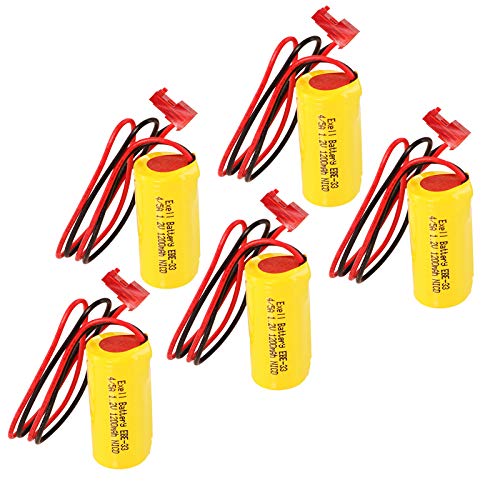(5-Pack) 1.2V 1200mAh Emergency/Exit Lighting Battery Fits and Replaces Interstate ANIC1169 Lithonia ELB1210N Lithonia ELB1P201N ELB1P201N2 Lithonia ELB1P2901N Lithonia LQMSW3R12277ELW Saft 16440