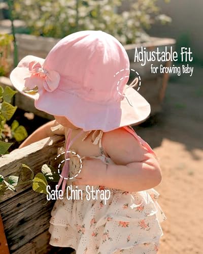 Image of FURTALK Baby Sun Hat Toddler Beach Hats with UPF 50+ Sun Protection Wide Brim Girls Bucket Hat