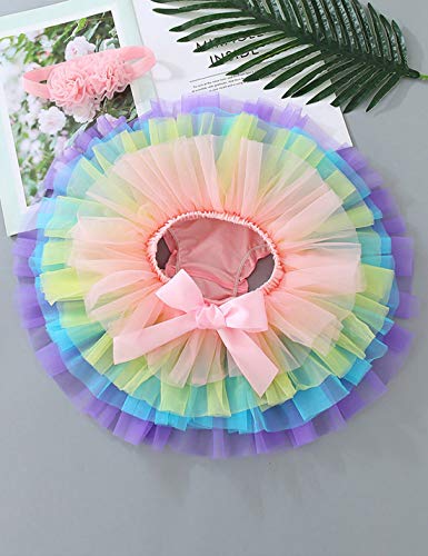 Image of Baby Girls Tutu Bloomers Diaper Cover Cotton Tulle Bloomers and Headband Set