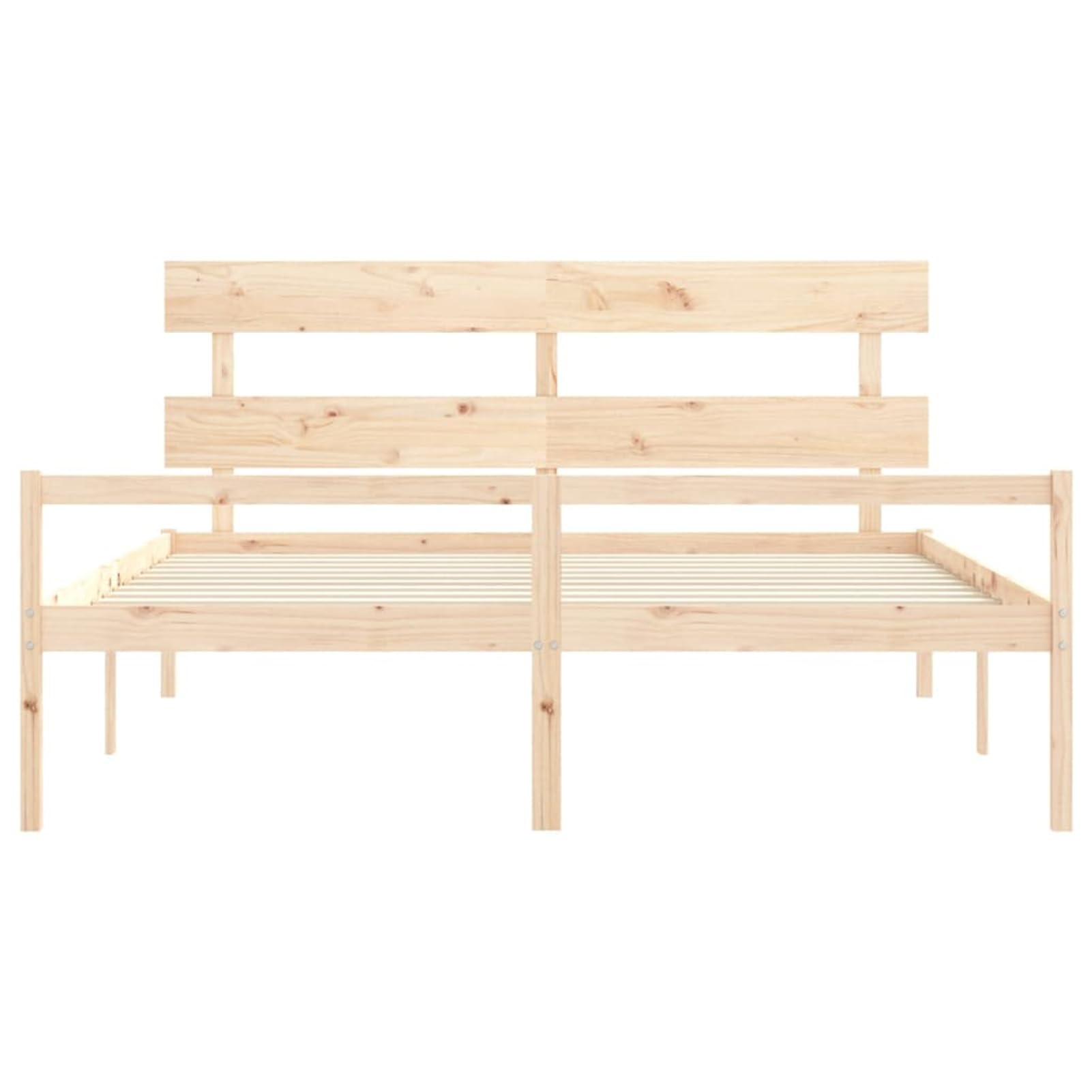 Homgoday Massives Kiefernholzbett 200x200 cm mit Stauraum, Seniorengerecht - 81 cm Höhe Model3195371