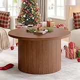 Top 10 Best Coffee Table Target Reviews & Comparison | Updated 8 ONBRILL 31.5' Round Coffee Table, Tambour Design Coffee Tables for Living Room, Mid Century Modern Wood Coffee Table, Drum Accent Small Center Table, Walnut