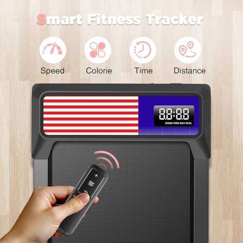 Image of Walking Treadmil with Incline - 2.5HP Portable Treadmill for Home Office, Compact Running Walking Machine with Remote Control, LED Display, Quiet Walking Machine, 265LB Capacity