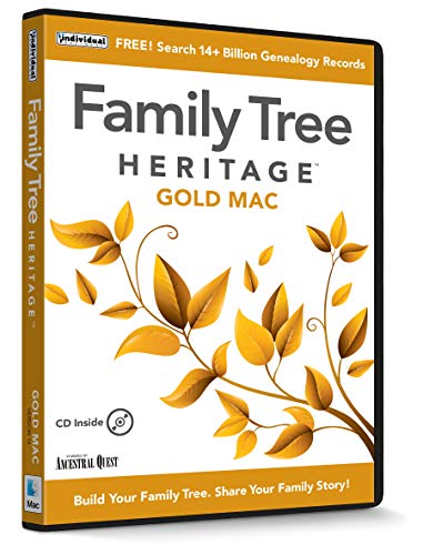 database software mac - Family Tree Heritage Gold 16 - Mac - Genealogy Software - Includes Free Searches to FamilySearch, the World's Largest Genealogy Database - CD/MAC