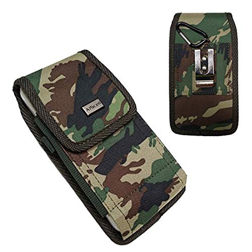 AISCELL Rugged Holster Camouflage Nylon Carrying Case Pouch for Galaxy S22 Ultra,S22+,A53, A13 5G,A03s,A02s,A52,A42,A12,A32,S21 Ultra,S21+,A71,Note20 Ultra,S20 Ultra (Fit Bulky Protective Cover on)