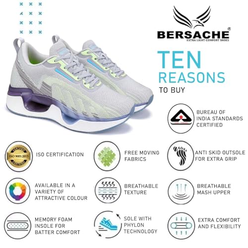 Image of BERSACHE Sneaker, Loafers,Casual with Extra Comfort Sneakers for Men(White)