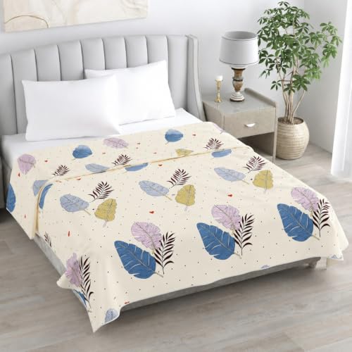 Image of Super Premium Quilt Cover Double Bed with Zipper Blanket Cover /rajai Cover /Comforter Cover /Duvet Cover King Size Soft Cotton Skin Friendly Stuff 90x100 Inches, Off White | TC - 300