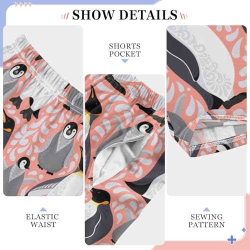 ZZXXB Penguin Print Boys Long Pants Soft Trousers Elastic Waist Kids Lounge Bottoms with Pockets S-XL4