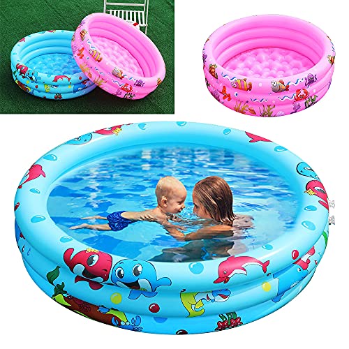 SyajinJpan_JPプール ビニールプール 家庭用プール ファミリープール PVC材質 水遊び 子供用 夏対策 室内 屋外 3つ気室 持ち運び 丸型 海洋生物柄 かわいい