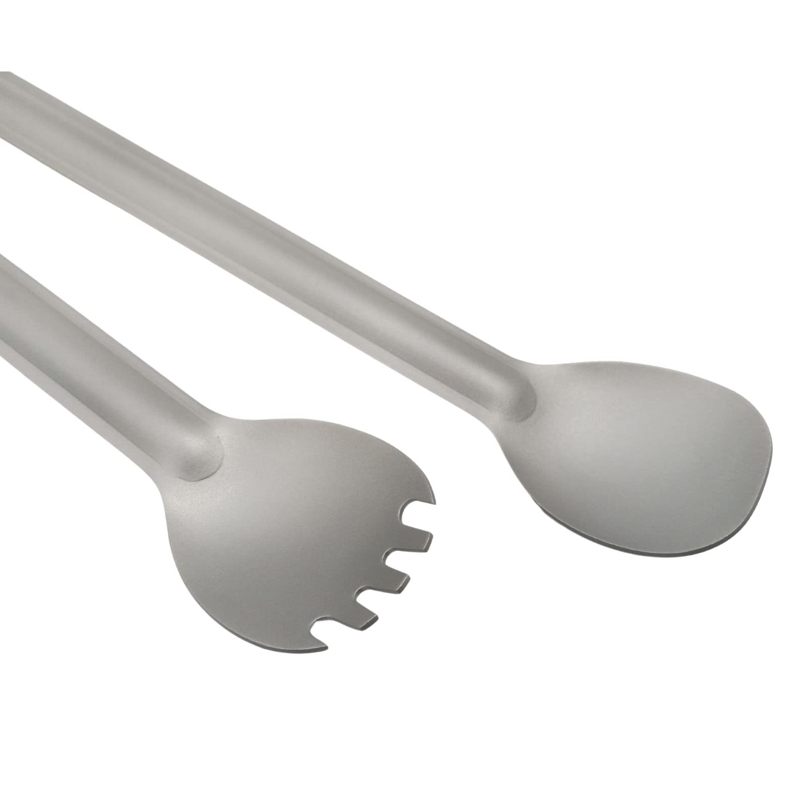 RISON Titanium Spork and Spoon Set Outdoors Long Handle Flatware, Eco-Friendly Coffee Spoon, Titanium Spork and Titanium Spoon Ultra Lightweight Camping Cutlery for Backpacking or Hiking Outdoors