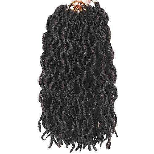 LEEONS 12inch 6Packs/Lot Boho Locs Curly Faux Locs Soft Hair Twist Braids Pre-loop Crochet Braiding Hair Dreadlocks Hair Extension 20Roots/Pack (12inch, 99J)