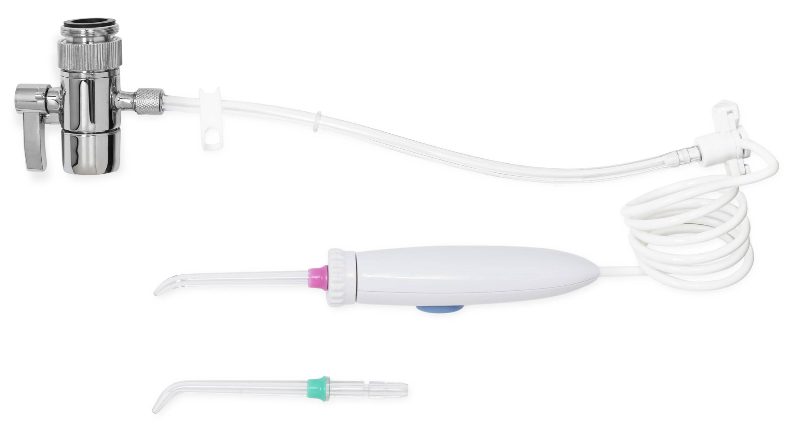 Water Flosser v2 Munddusche für Wasserhahn, mühelose Zahnpflege, langlebiger Spulenschlauch, nicht elektrisch und ohne Batterie, vollständig austauschbare Komponenten, benutzerfreundliches Design