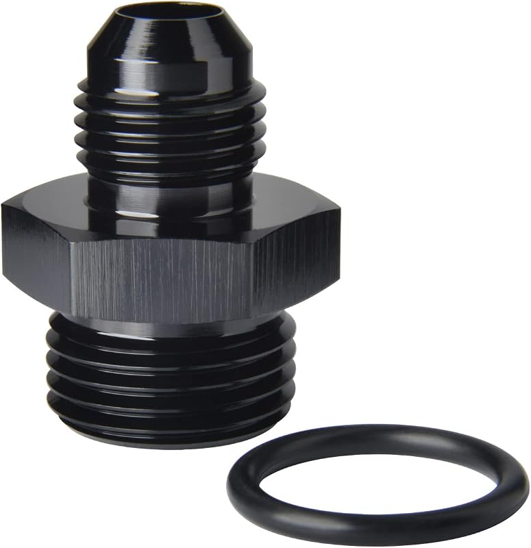 Adaptador de combustível Podavelle 6AN macho para 8AN ORB com O-ring em alumínio preto – 1 unidade