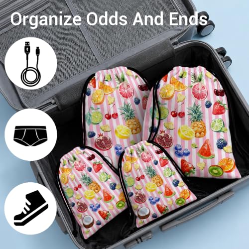 Image of Fruit Drawstring Bag Portable Storage Pouch for Cloth Shoes Party Fitness