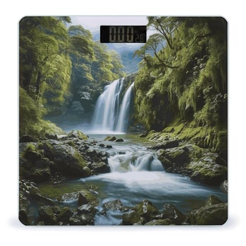 Báscula digital para baño con pantalla LED, vidrio templado miniatura 1