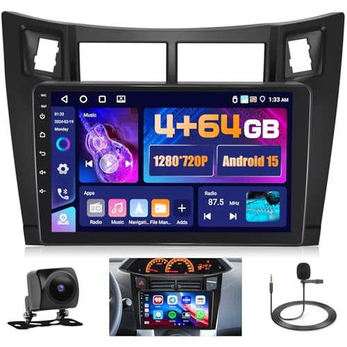 Plug Play Radio: l'autoradio Android Hikity è per Toyota Yaris 2005-2011. Con risoluzione 1280 * 720, touch screen da 9 pollici, ultimo sistema Android, 4 GB di RAM + 64 GB di ROM. Con il cablaggio plug-and-play, non è necessario sostituire i cavi di alimentazione dell'auto.