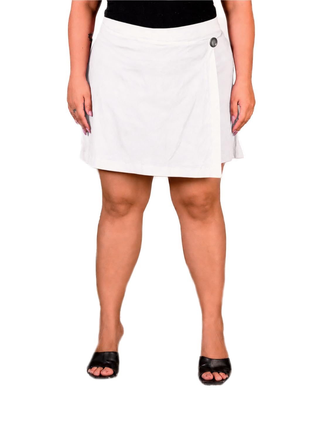 Indietoga Women's Solid Stretchable Cotton Skorts/Shorts (2XL to 7XL)-picture-19