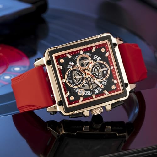 SKMEI Men's Analog Quartz Skeleton Watches with Chronograph Waterproof Stylish Dress Men Watches3