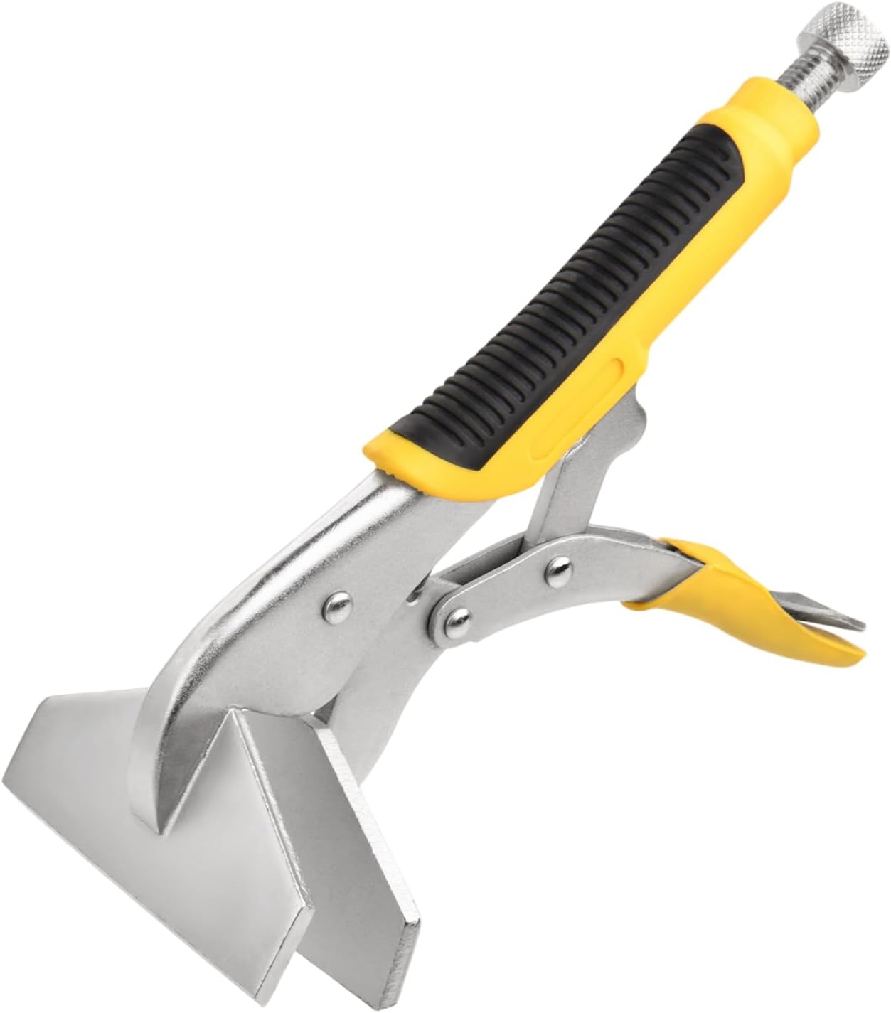 9" Flat Jaw Locking Sheet Metal Clamp Hand Seamer, Heavy Duty Sheet Metal Bender Grip Flatening Tool, Extra Wide Duck Billed Plier with Ergonomic Handle for Woodworking, Welding, Auto Repair