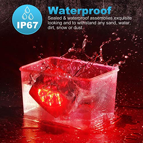 Image of Partsam 12V Submersible Square Led Trailer Lights Smoked Red Combination Led Stop Tail Brake Turn Signal Light for Trailers Under 80 inch Boat Trailer Truck Marine Camper RV Snowmobile IP68