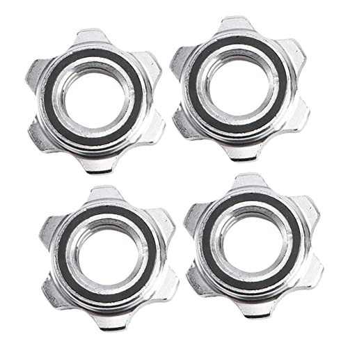 4pcs Nut Buckle for Barbell Rack Adjustable Locking Pad Lock Locks Gate Lock Dumb Bells Collar Screw Clamps Barbell Clamps Barbell- Lock Collars Dumbbell Bar Fixed Silver Cast Iron