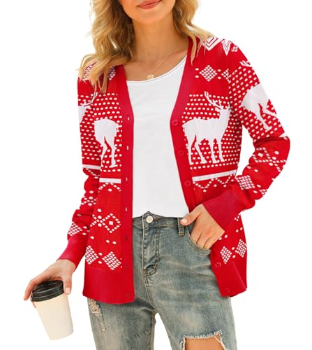 Image of VIISHOW Women Long Sleeve Button Down V Neck Lightweight Basic Knit Sweater Cardigan