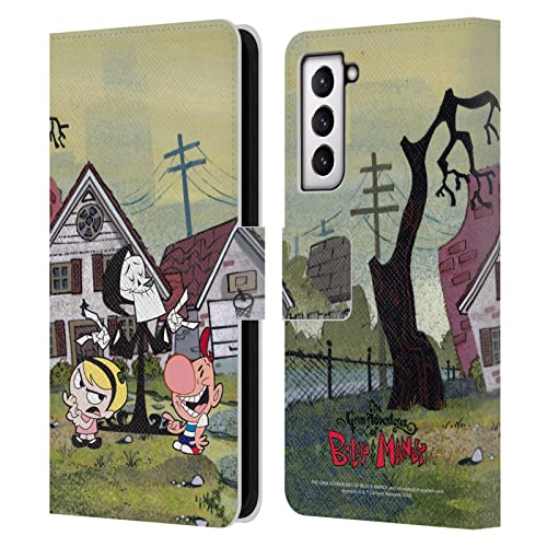Étui cuir Samsung Galaxy S21 5G Billy & Mandy housse portefeuille antichoc avec support