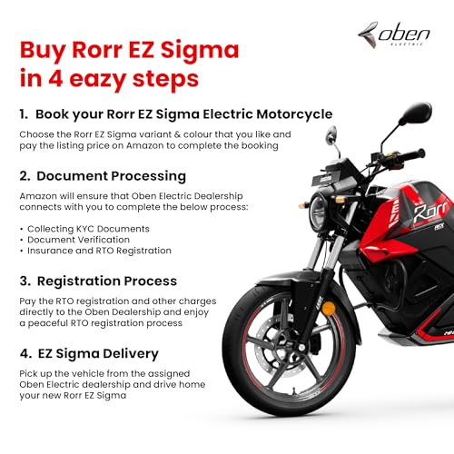Image of Rorr EZ Sigma 4.4kWh Electric Motorcycle /Bike by Oben Electric, 175km IDC Range, 95km /h, 0-40km /h in 3.3 second, Photon White (Ex-showroom)
