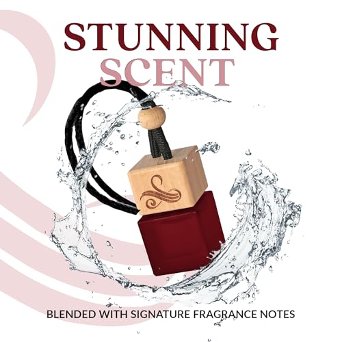 Image of Luxury Amber Saffron Car Perfume | Long Lasting Hanging Air Freshener Diffuser | Odor Neutralising Fragrance Oil Scent | Premium Car Accessories Interior | Elegant Automotive Fragrance Oil Refresher