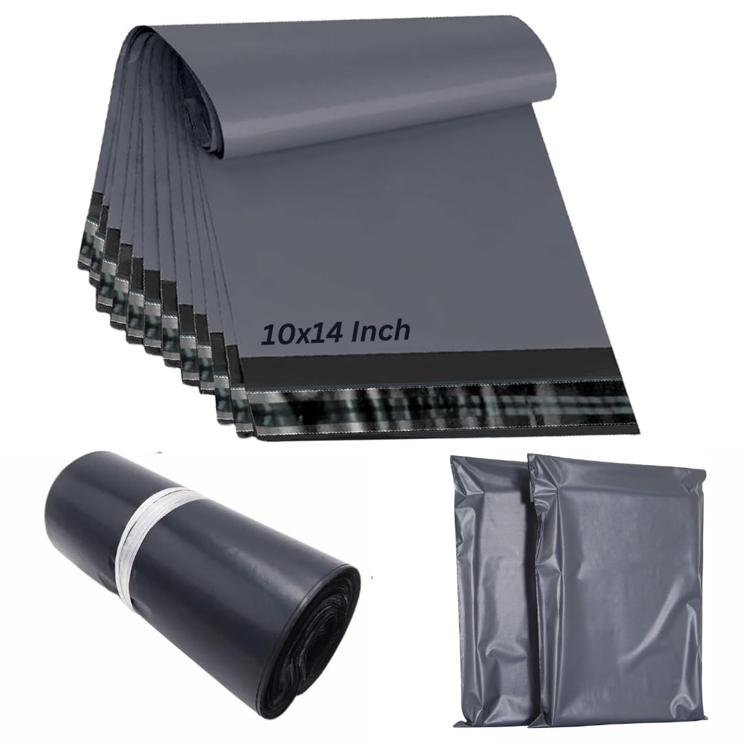 10x14 50 Mailing Bags Self Seal Grey Parcel Bags | Small to Medium Mailing Bags, Postage Bags for Clothes Vinted, Shipping Bags | Tear Proof Delivery Bags for Parcels Packing