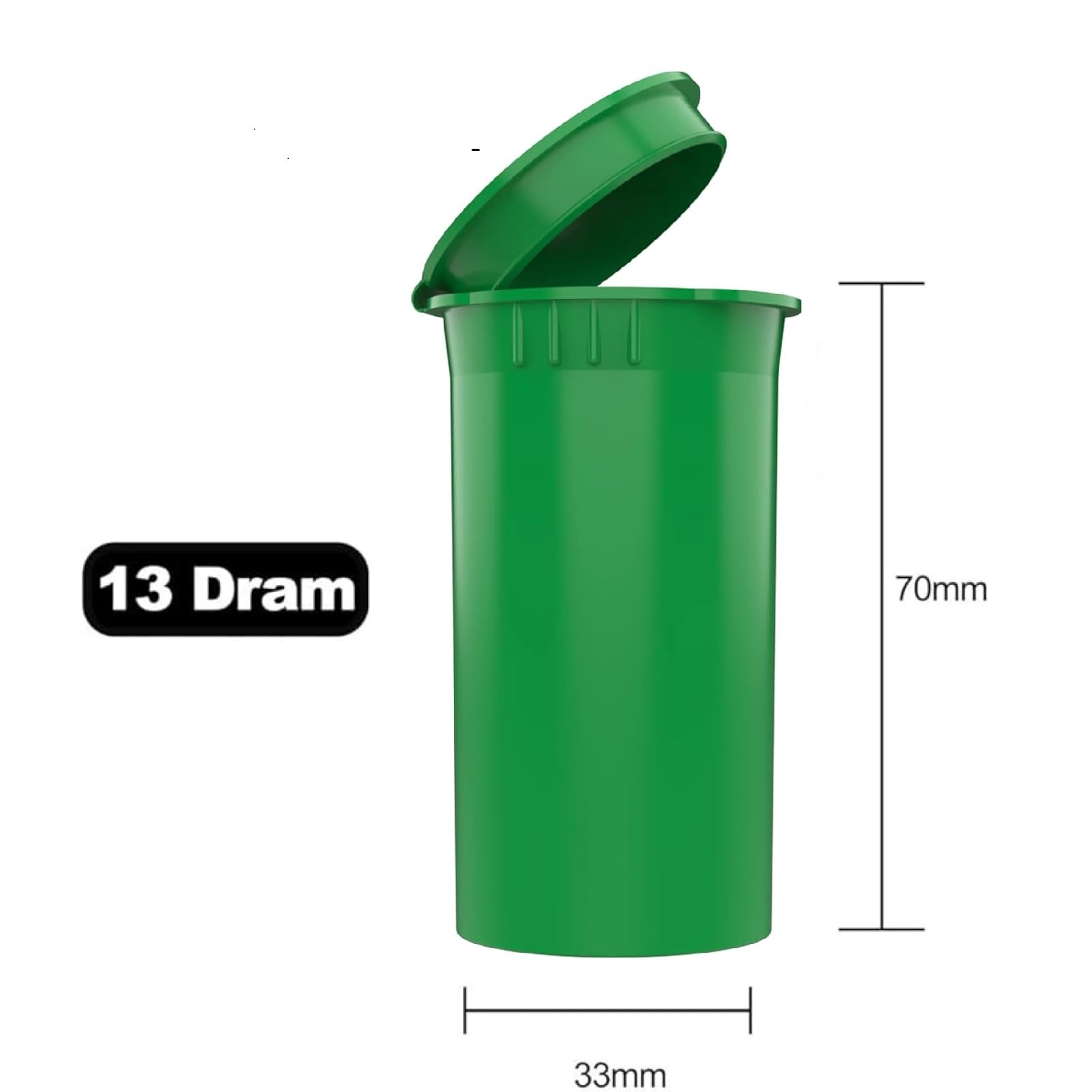 Wielofunkcyjne hermetyczne puste butelki na tabletki z pokrywkami na zawiasach, 13 dram plastikowy organizer na butelki na suplementy, witaminy i leki, 12 szt. (limonkowa zieleń)