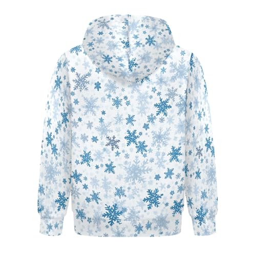 Kids Hoodies Sweaters Christmas Xmas Snowflake Hooded Sweatshirts with Big Pockets for Boys Girls B04003942