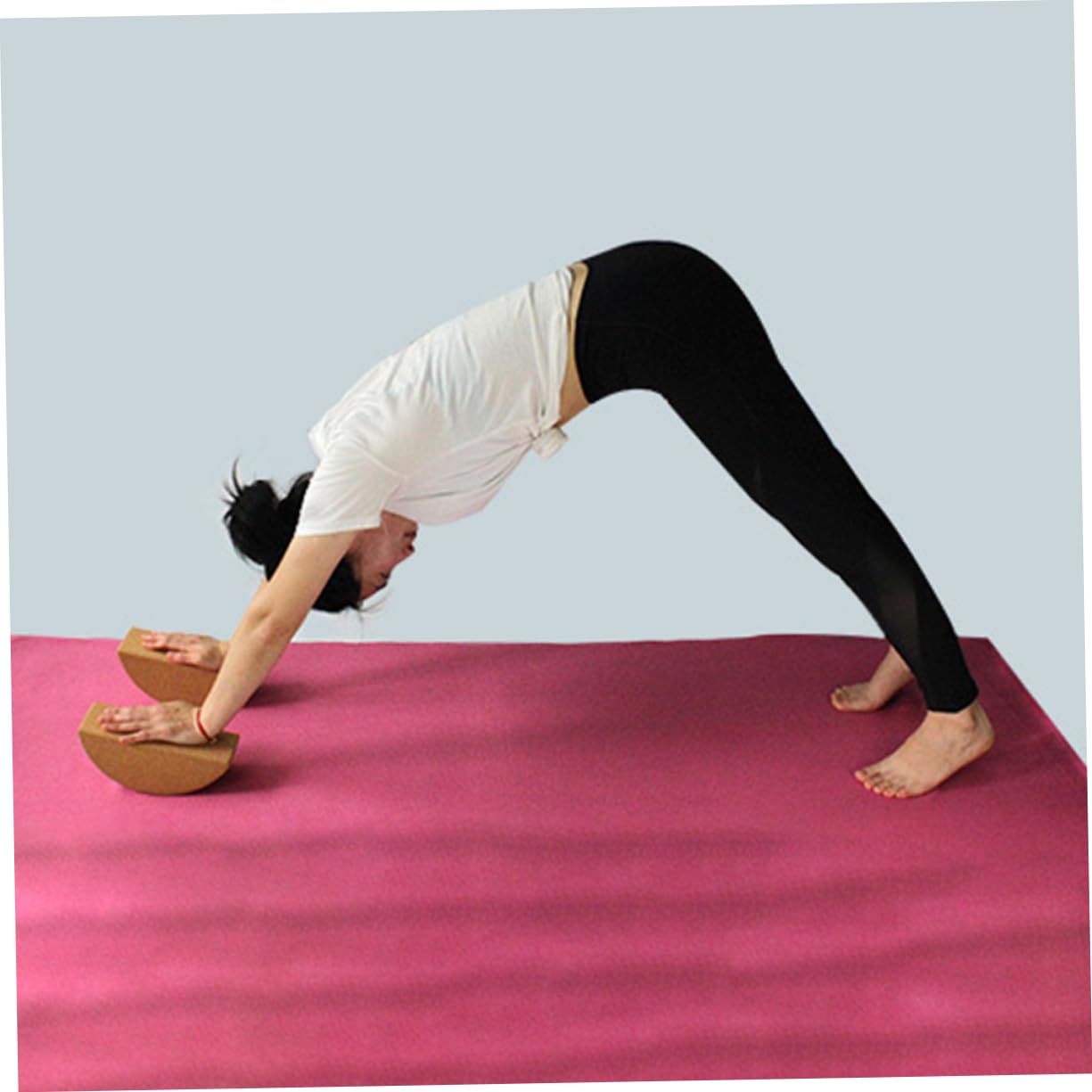 Kisangel Bloque de Entrenamiento de Yoga de Corcho de Alta Densidad para Entrenamiento de Músculos Abdominales Diseño Antideslizante y Duradero para Ejercicio y Relajación