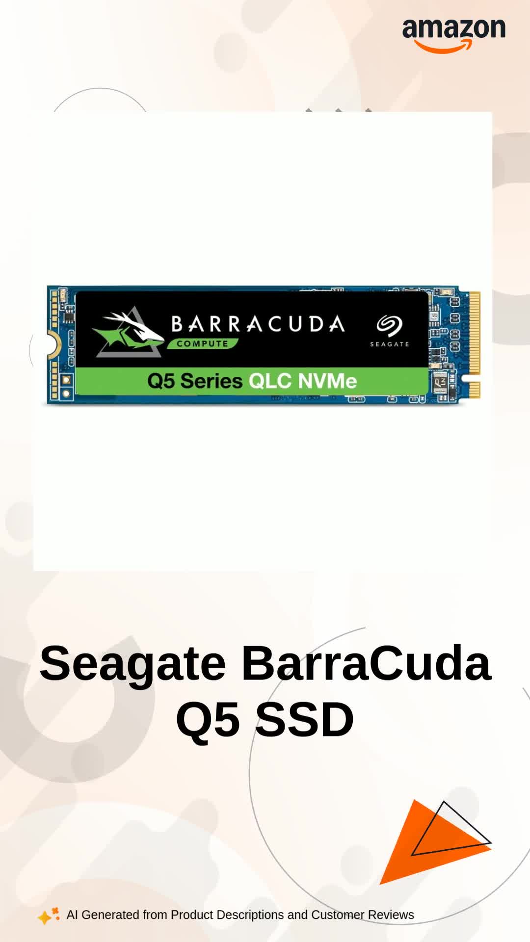Seagate Barracuda Q5 SSD 1TB Internal M.2 NVMe PCIe Gen3 ×4