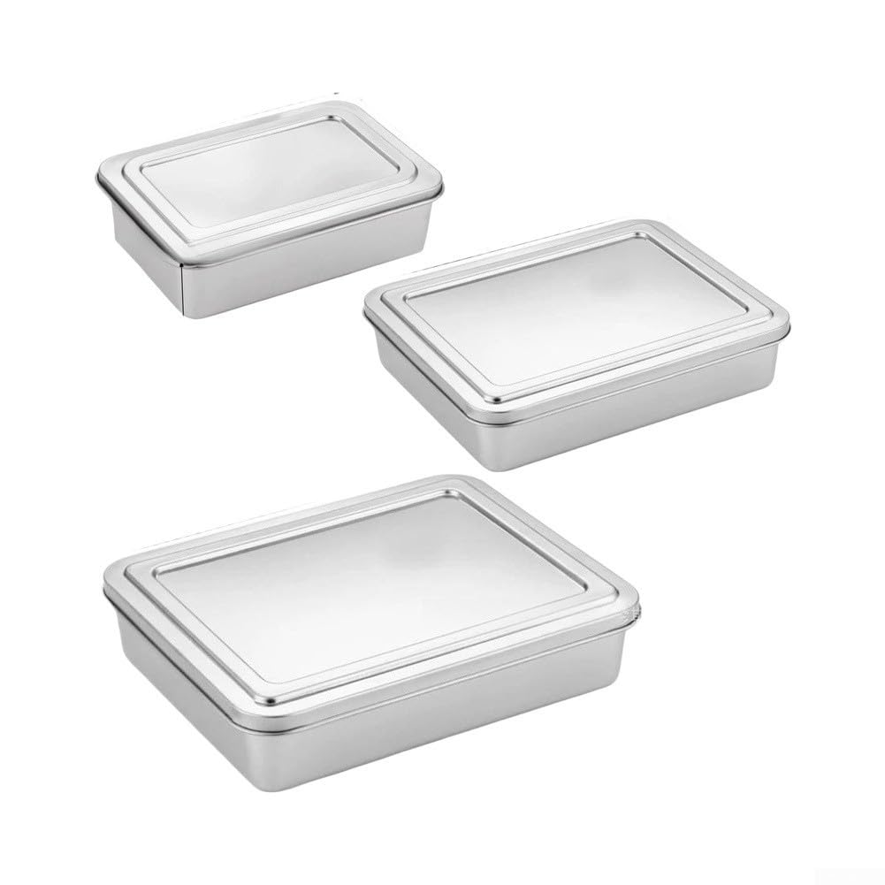 Set di 3 stampi per torte con coperchio