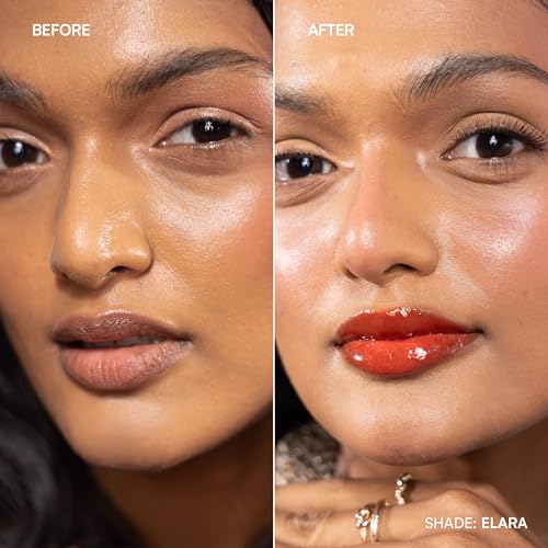 Image of Dream Beauty Solace Lip Gloss | Terracotta Brown Gloss | Non-sticky tinted collagen lip gloss with Hyaluronic Acid and Vitamin E for Hydrated, Plump and Smooth Lips | Luxurious Application Long-Lasting Soft and Fuller Lips | 4.7 ml (Elara)