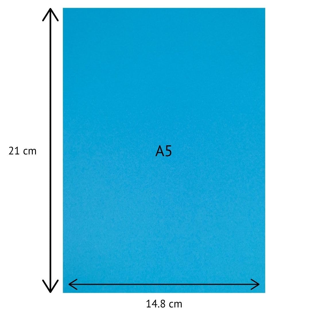 Papier Cartonné A5 Bleu Vif - 160 G/m², 40 Feuilles - Artisanat, Impression