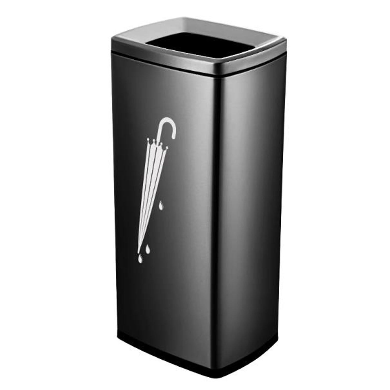 CFY652 Umbrella rack Light Luxury Umbrella Bucket, Commercial Rectangular and Cane Rack, Stainless Steel Storage Barrel Office(Black)