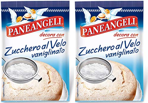 Paneangeli Zucchero Al Velo Azúcar glaseado con sabor a vainilla 4.5 oz 125 gr, paquete de 2