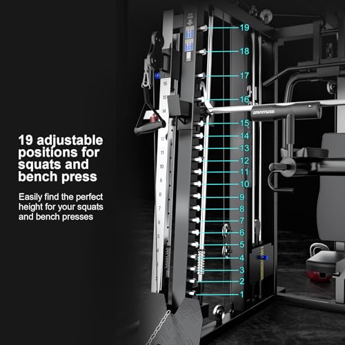 Image of Strength Smith Machine Squat Rack Pull Up Bar Upper Body Strength Training Leg Developer Commercial Home Gym Strength Training (R8 PRO Package 4) (R8 Pro Smith Machine)