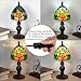 Nizrsky Small Tiffany Table Lamp, 3 Color-Temperature Roses Stained Glass Lamp,6 Inch Tiffany Style Lamp for Bedroom Living Room Home, Handcrafted Light, Included Bulb (Yellow)