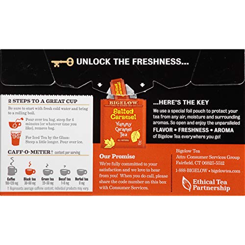 Bigelow Salted Caramel Black Tea Bags, 20 Count Box (Pack Of 6) Caffeinated Black Tea, 120 Tea Bags Total #TOP2