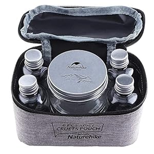 Spice Jars 7 stks Set Draagbare Spice Cruets Kruiden Jar Pouch Camping BBQ Organizer Creature Fles Set 6 Flessen 1…