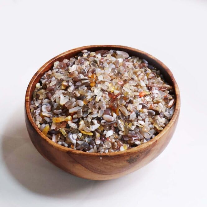 Image of Natural Botswana Agate Healing Crystal Chips Stone 50 Gm for Reiki, Meditation, Chakra Balancing, Vastu & Feng Shui | Polished Gemstone Chips for Home Decor, Jewellery Making & Resin Art