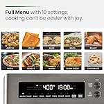 Infrared Heating Air Fryer Toaster Oven, Extra Large Countertop Convection Oven 10-in-1 Combo, 6-Slice Toast, Enamel Baking Pan Easy Clean with Recipe Book, Black Matte Stainless Steel - Image 2