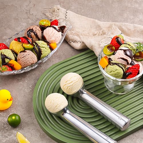 2pcs 2.5oz Ice Cream Scoop One-Piece Nonstick Aluminum Ice Cream Scooper Easy Clean, for Gelato, Cookie Dough, Sorbet, Almond(B3-2) - Image 6