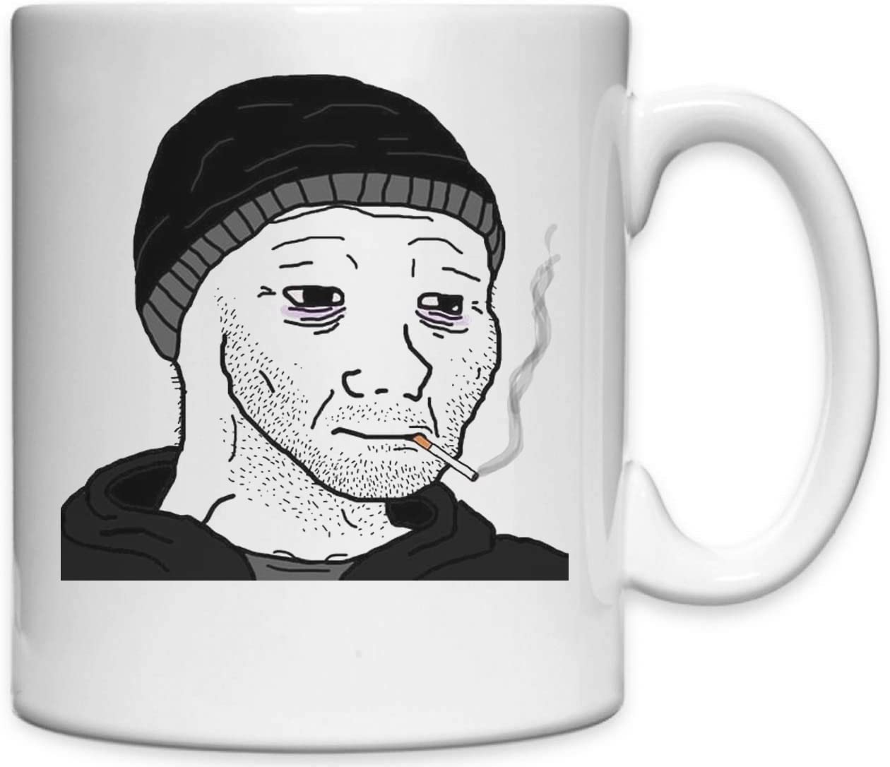 Doomer Wojak Smoke Meme Art White Ceramic Mug White One Size :  Amazon.co.uk: Home & Kitchen
