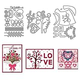 MAYJOYDIY 母の日ギフト メタルカッティングダイス ハートボウブーケフレーム ダイカットテンプレート フラワー小枝エンボス カッティングステンシル カード作成 DIY スクラップブック クラフト ペーパーアルバム デコレーション