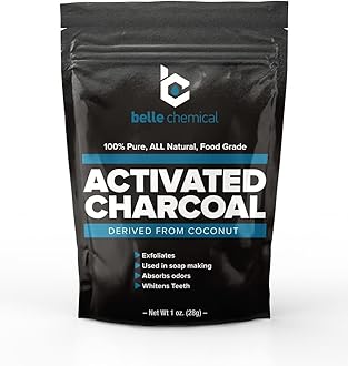 Organic Coconut Activated Charcoal Powder - Food Grade, Kosher - Teeth Whitening, Facial Scrub, Soap Making (1 Ounce to 5 pounds (1 Ounce)