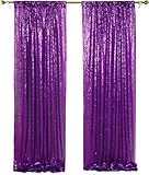 Sequin Curtains 2 Panels 2FTx8FT Purple Glitter Backdrop Purple Sequin Photo Backdrop Wedding Pics Backdrop~Y1121