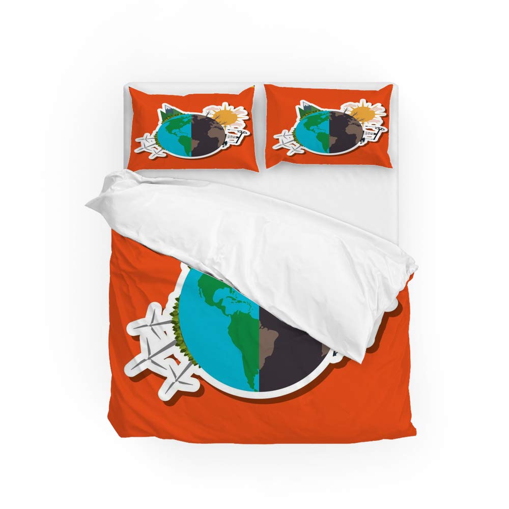 Housse de couette microfibre parure de lit 3 pièces double confortable maison